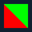Desktop software scene: green upper right and red lower left